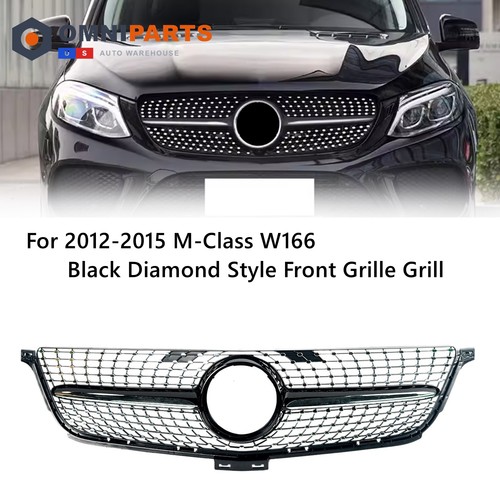 Black front bumper grille fits - grille,